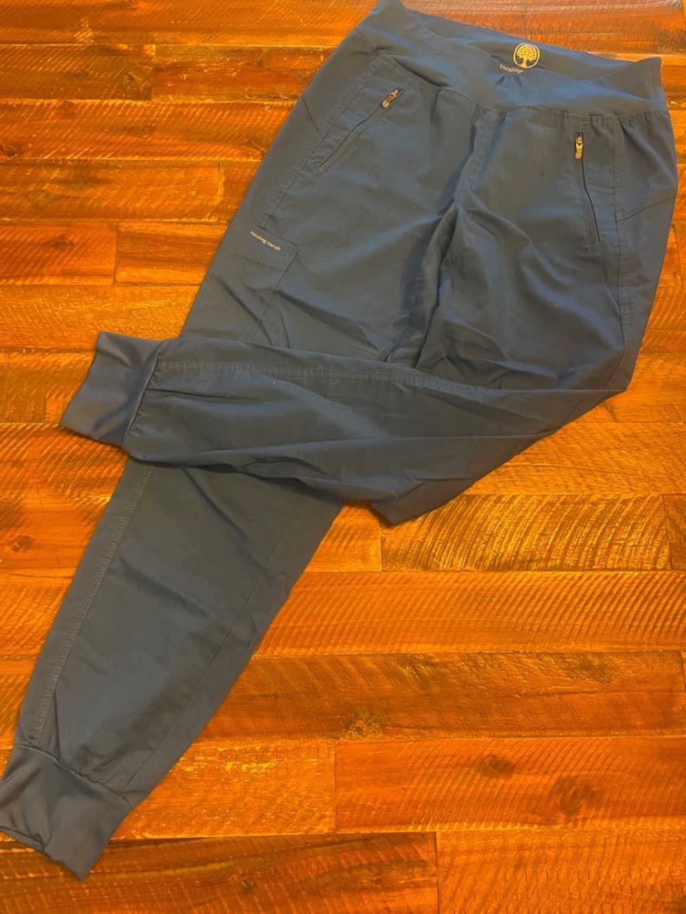healing hands Navy Blue Women's Jogger Pants with Zip Pockets